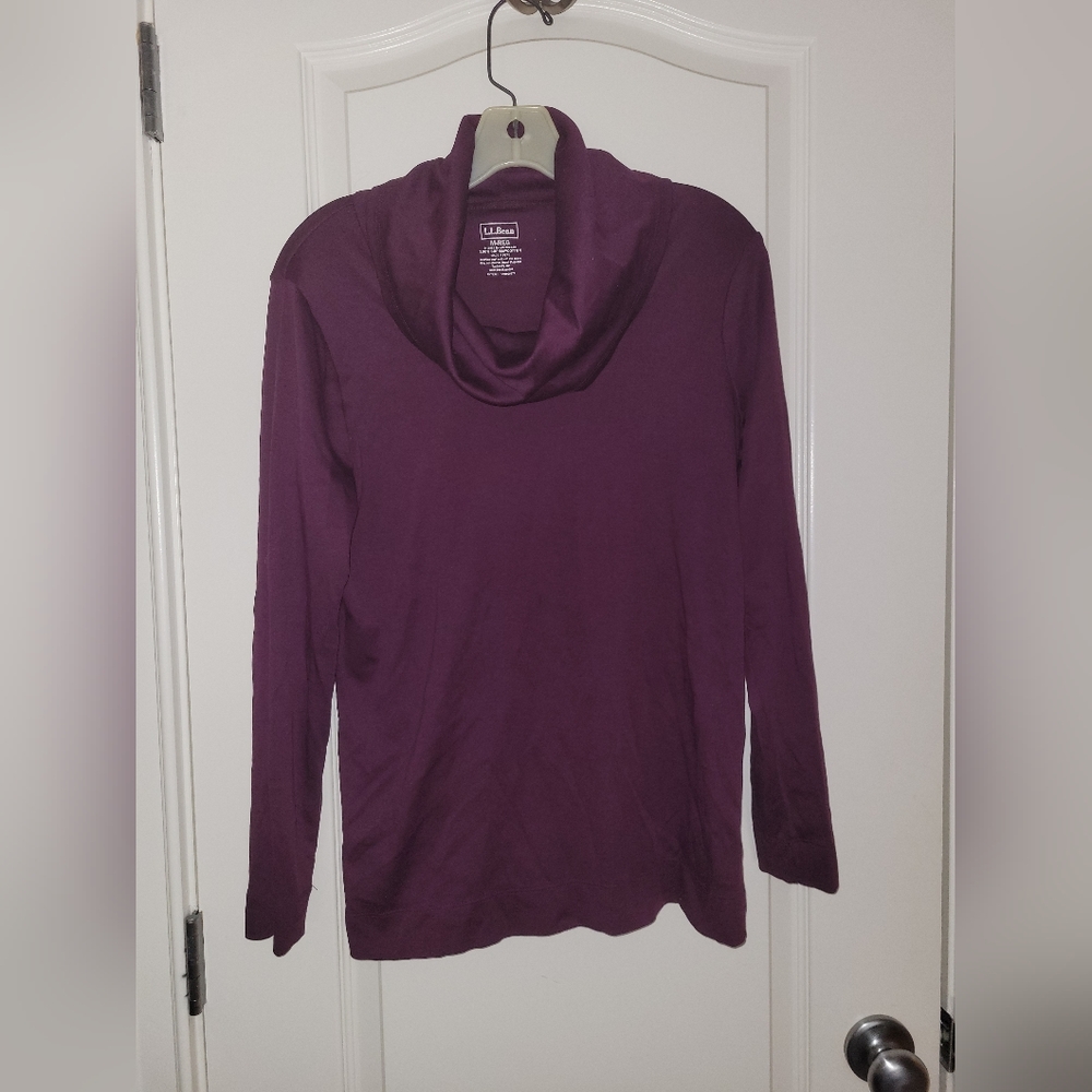 LL Bean Purple Cowl Neck Shirt